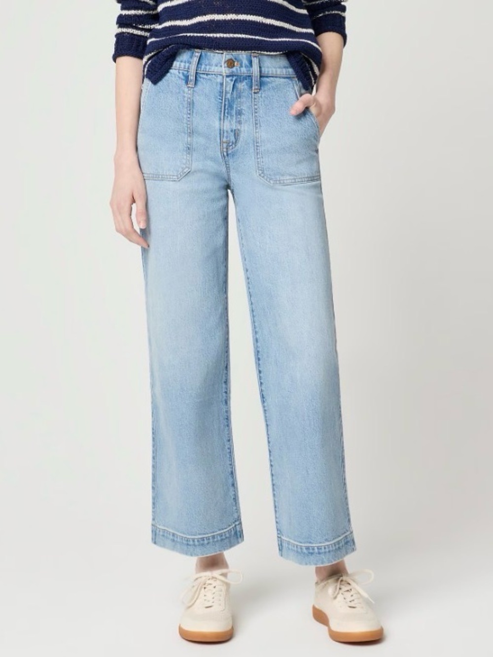 J.Crew Wide-Leg Cropped Utility Jean In All-Day Stretch